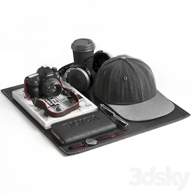 Photographer in a coffee shop 3D Model