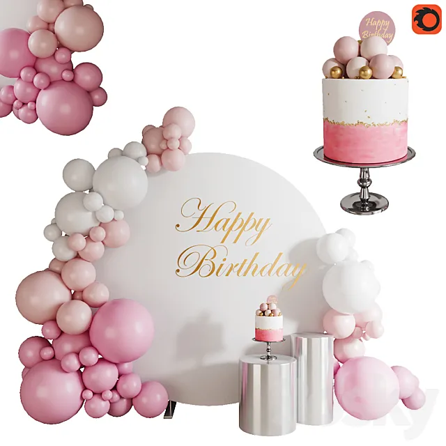 Photozone with balls 3D Model