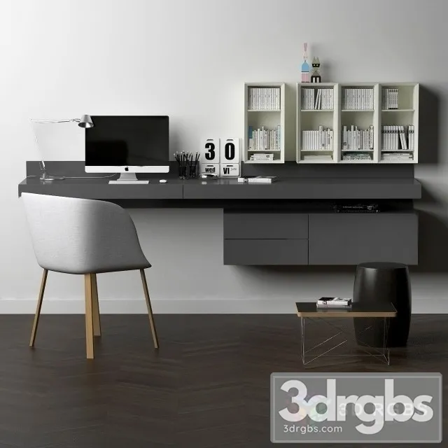 Pianca Ala Desk and Chair 3D Model Free