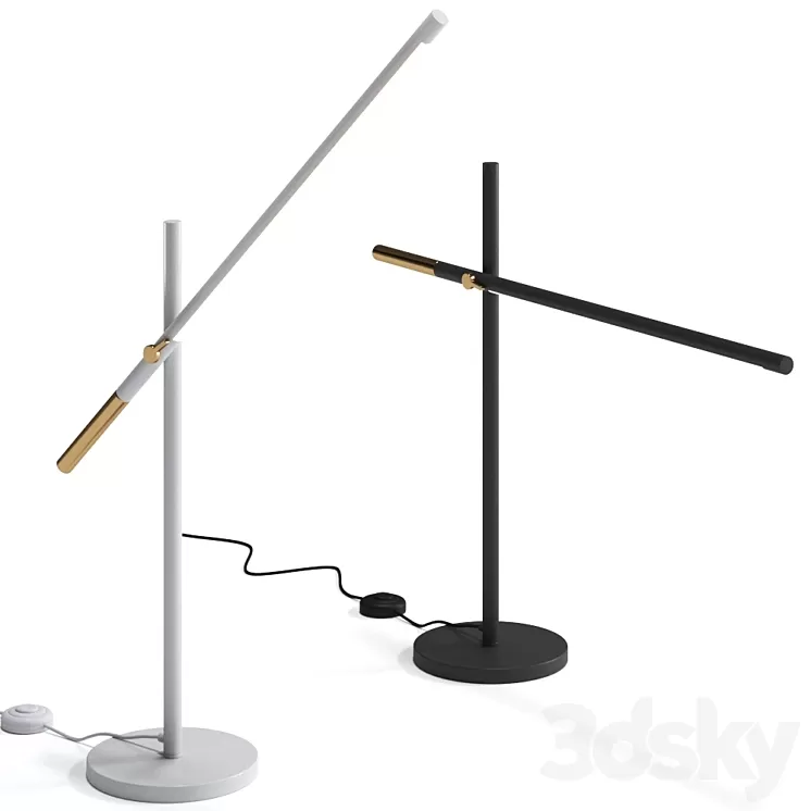 Piano Led Black Table Lamp by Valaisin Gronlund 3D Model Free