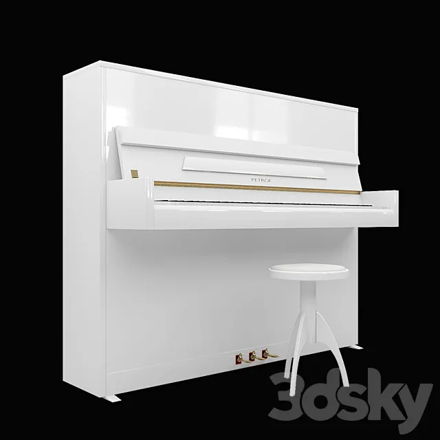 Piano PETROF P 118 S1. Piano chair Discacciati 3DModel