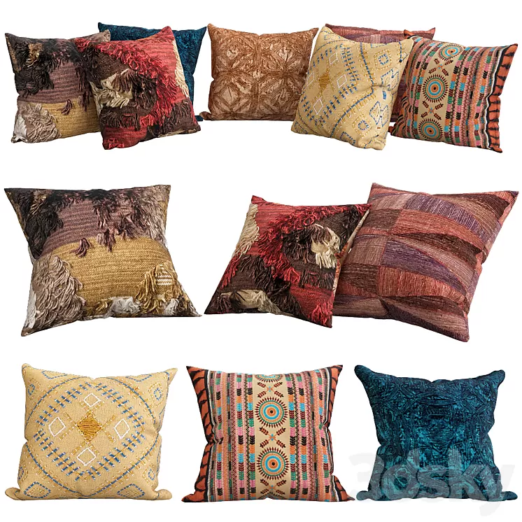 Pickens Fence Throw Pillow 3D Model