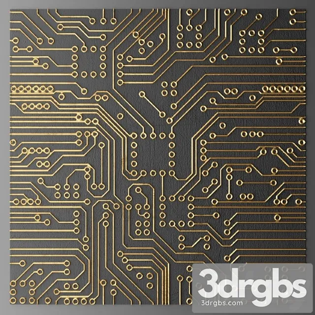 Picture Black Gold Lukhuri Decor Wall Decor Board Abstraction Digital 3D Model Free