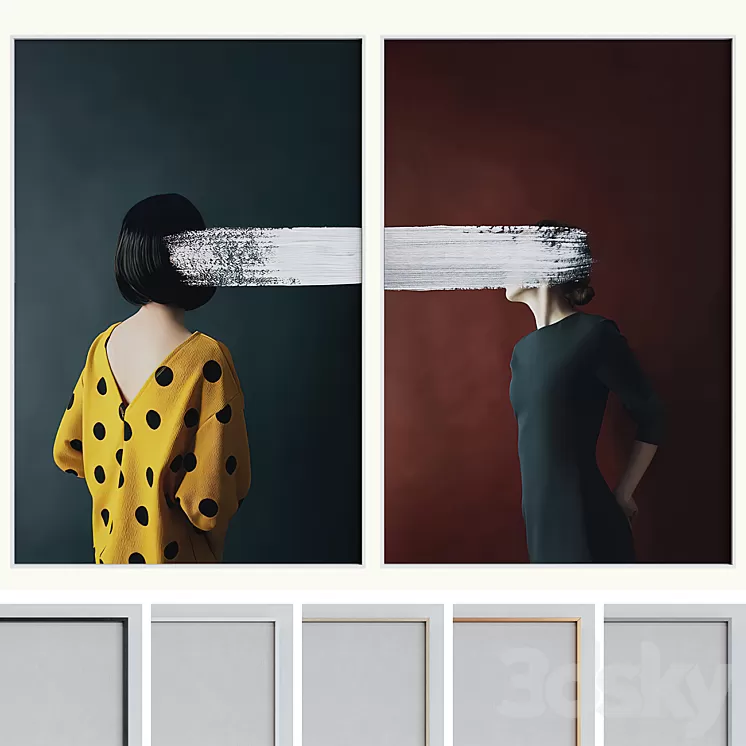 Picture Frame Set 395 3D Model Free