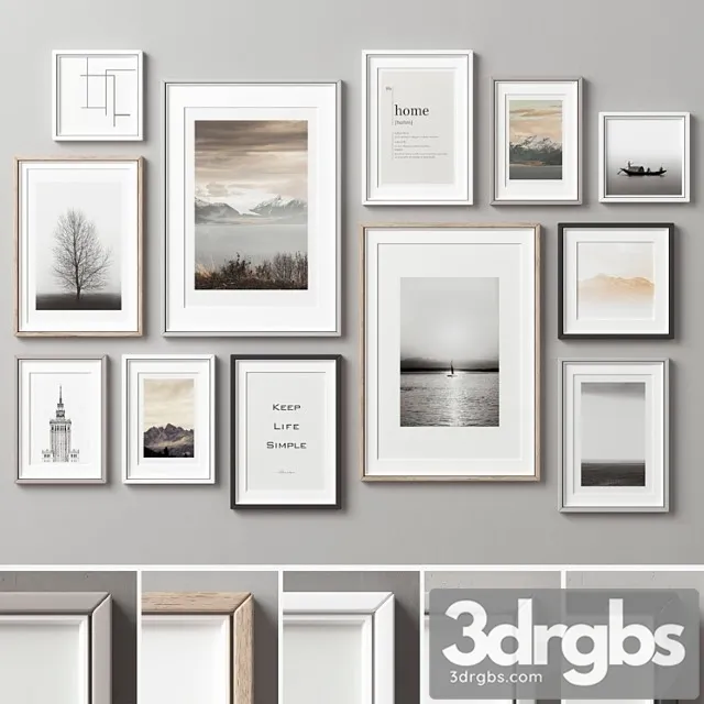Picture Frames Set 205 3D Model Free