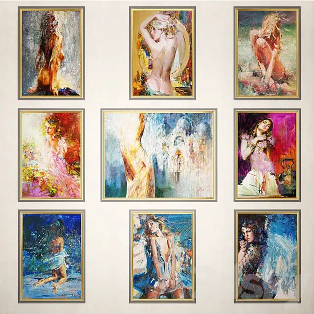 Pictures M.Pavlov and Petrov. Impasto oil painting 3DModel