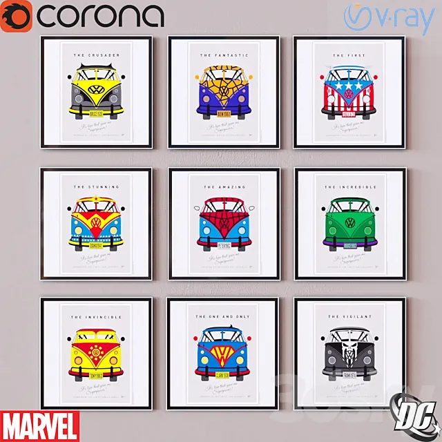 Pictures Marvel DC 3D Model