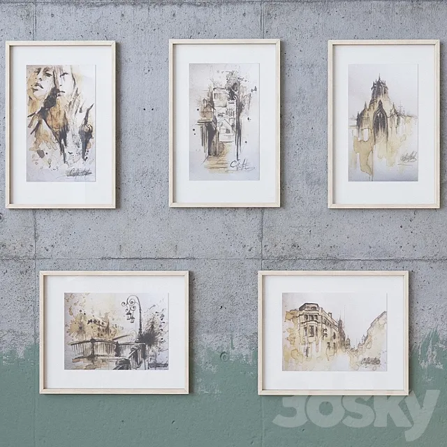 Pictures painted coffee 3DModel