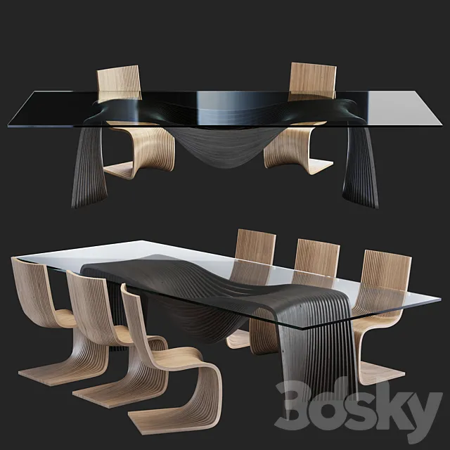 piegatto-corozo dining set 3DModel