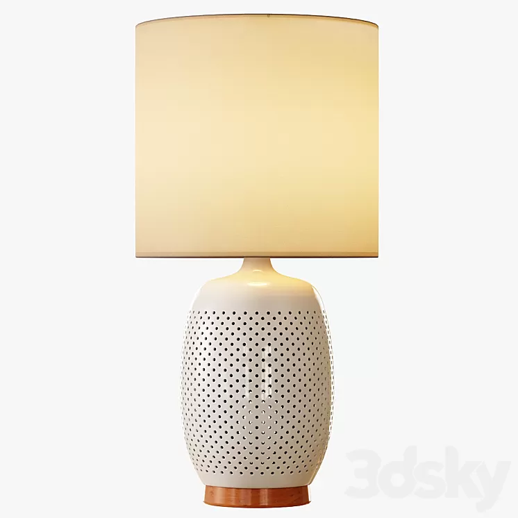 Pierced Ceramic Table Lamp 3D Model