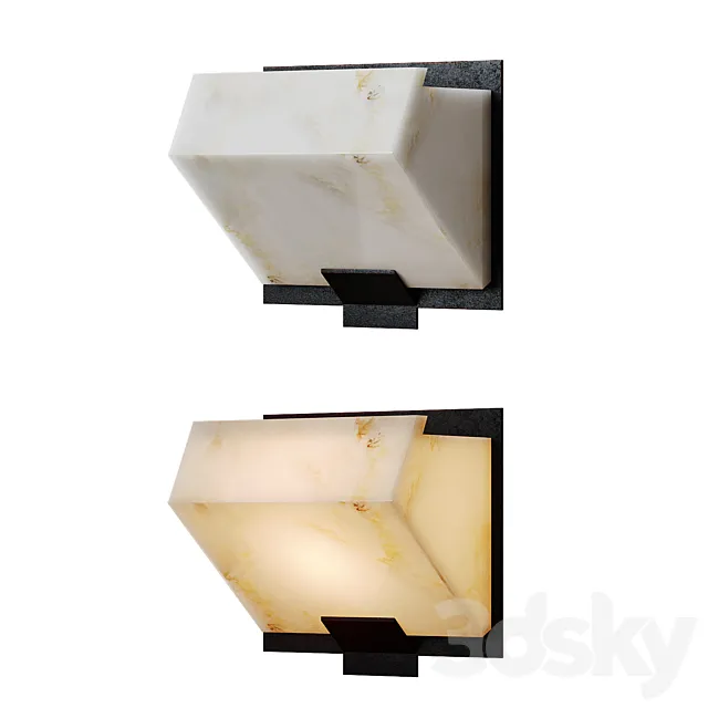 Pierre Chareau Simple "Sloping block" wall lamp 3D Model