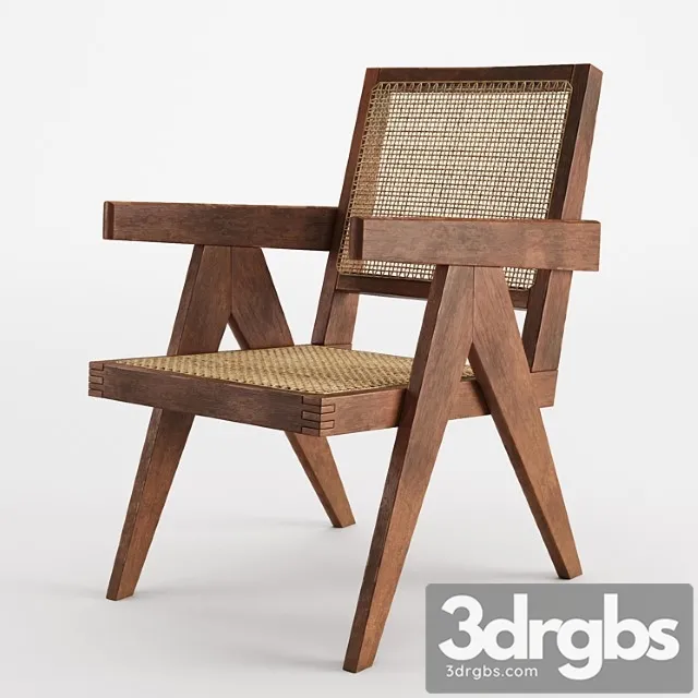 Pierre jeanneret easy chair armchair 2 3D Model Free