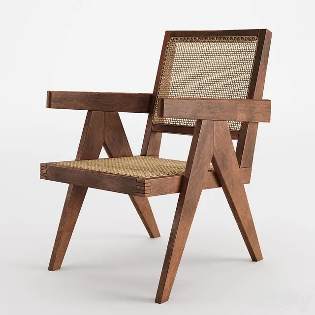 Pierre Jeanneret Easy Chair Armchair 3D Model