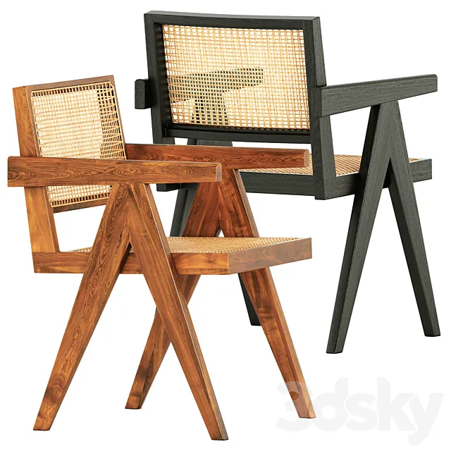 Pierre Jeanneret King chair by Tributeditions 3D Model