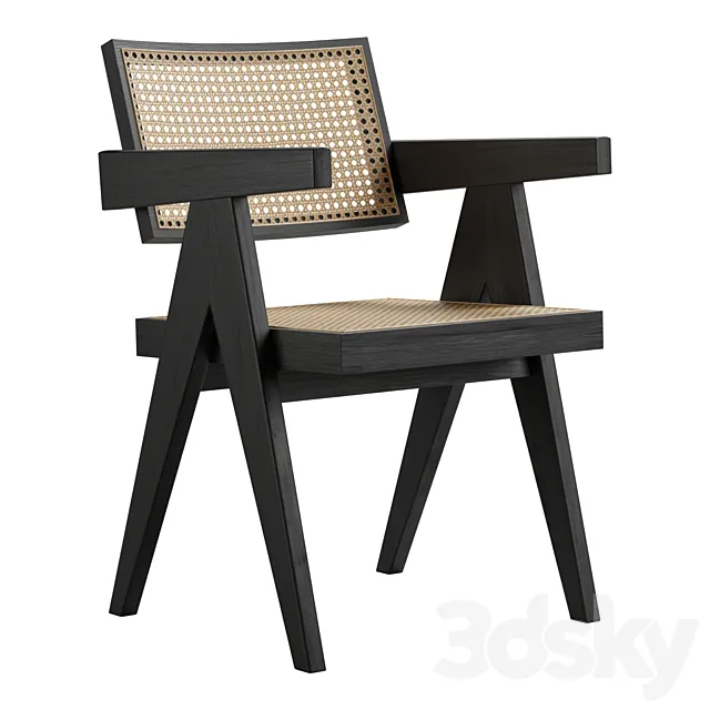 Pierre Jeanneret Office Chair 3D Model