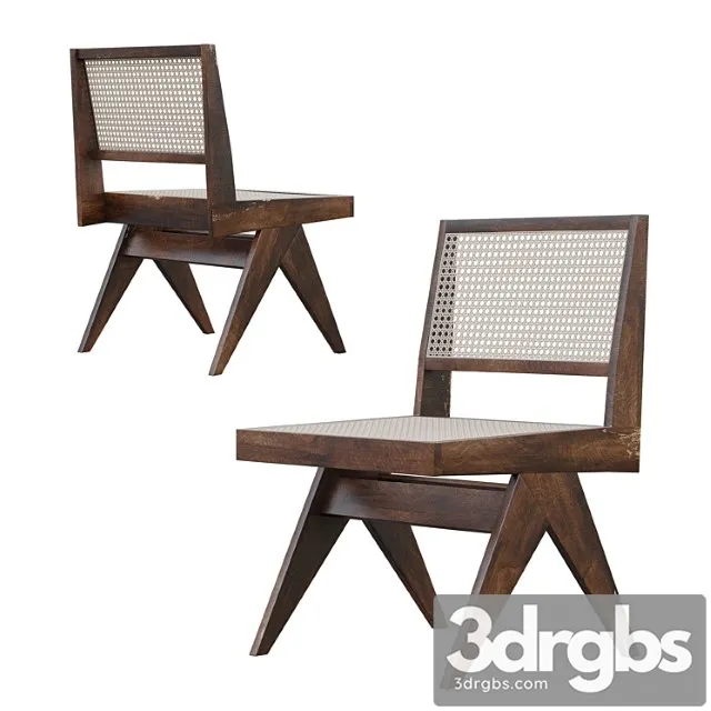 Pierre jeanneret v type chair 2 3D Model Free