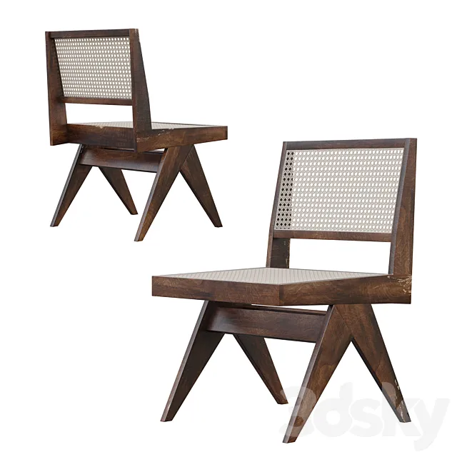 Pierre Jeanneret V Type Chair 3D Model