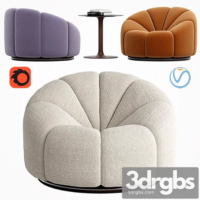 Pierre Paulin Fauteuil Alpha 2 3D Model Free