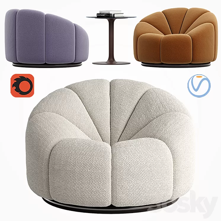 Pierre Paulin Fauteuil Alpha 3D Model