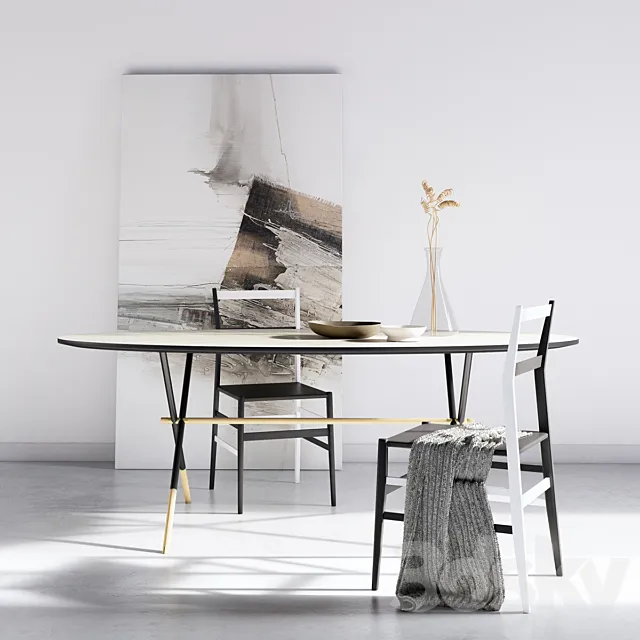 Pietro Russo Piuma Table Set 3D Model