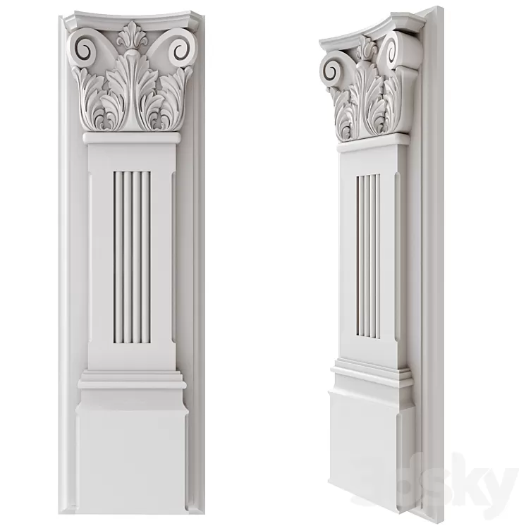 Pilaster carved 3D Model