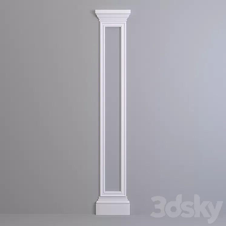 Pilaster Europlast. Capital: 1.21.005 Molding: 1.51.307 Base: 1.23.500 3D Model