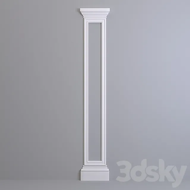 Pilaster Europlast. Capital: 1.21.005. Molding: 1.51.307. Base: 1.23.500 3DModel