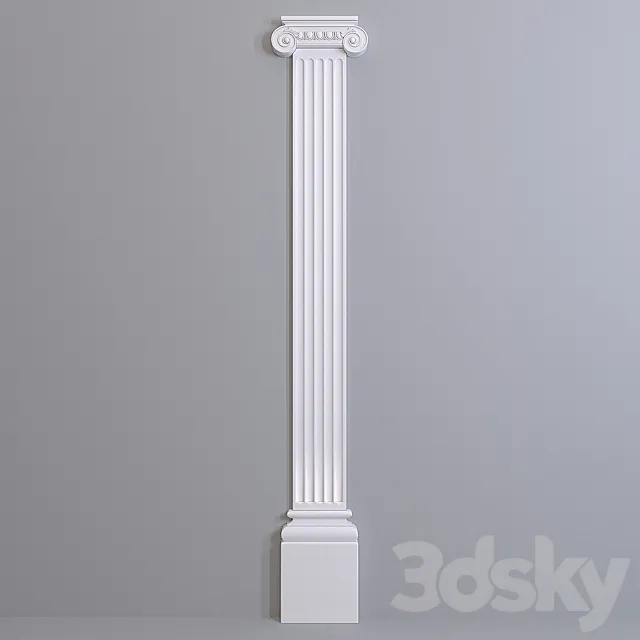 Pilaster Europlast. Capital: 1.21.006. Barrel: 1.22.200. Base: 1.23.200 3DModel