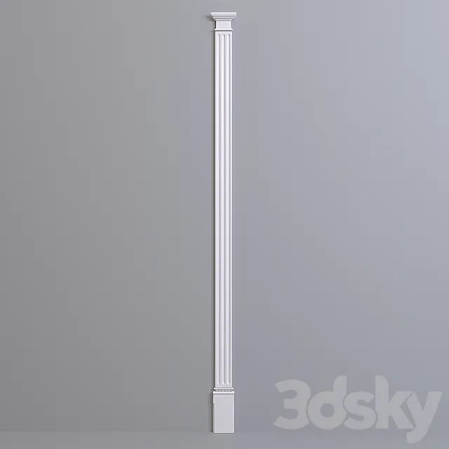 Pilaster Europlast. Capital: 1.21.008 Barrel: 1.22.050 Base: 1.23.600 3D Model