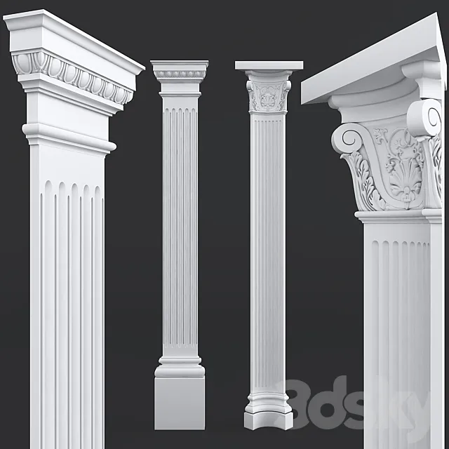 Pilasters of Sabur decor 3D Model