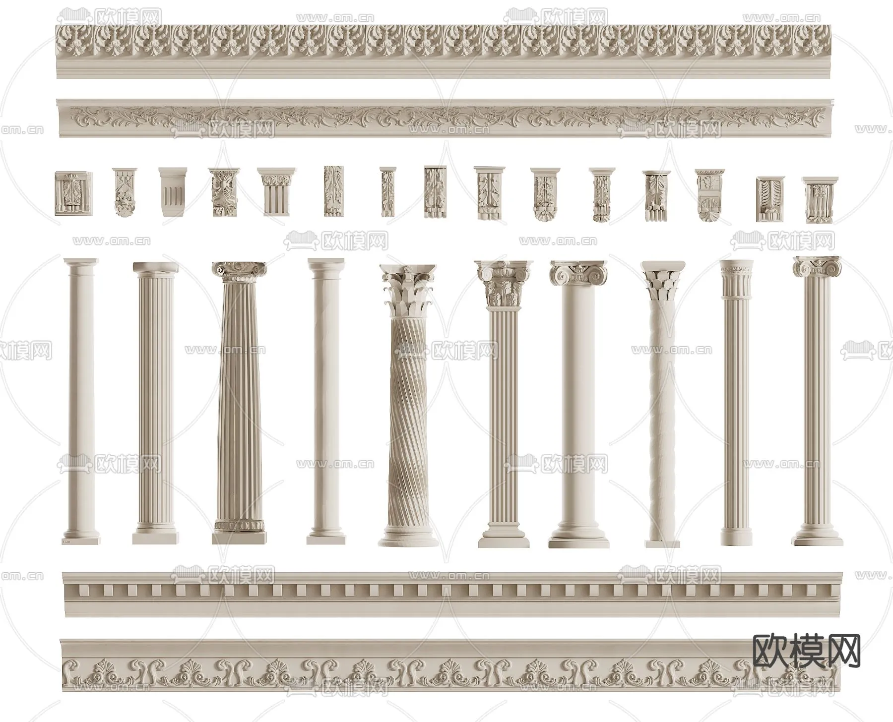 PILLAR 3D MODELS - CORONA - 3D MODEL - 529