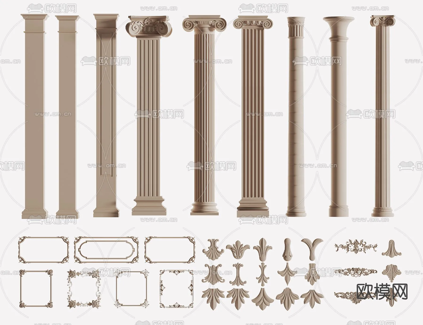 PILLAR 3D MODELS - CORONA - 3D MODEL - 598