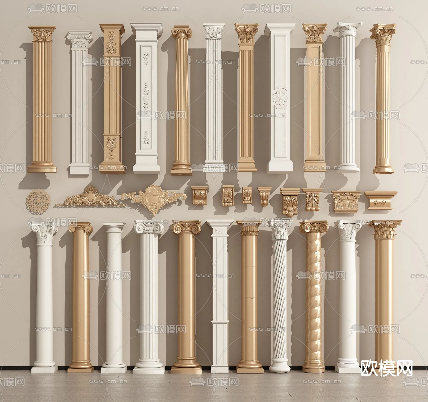 PILLAR 3D MODELS - VRAY / CORONA - 3D MODEL - 545