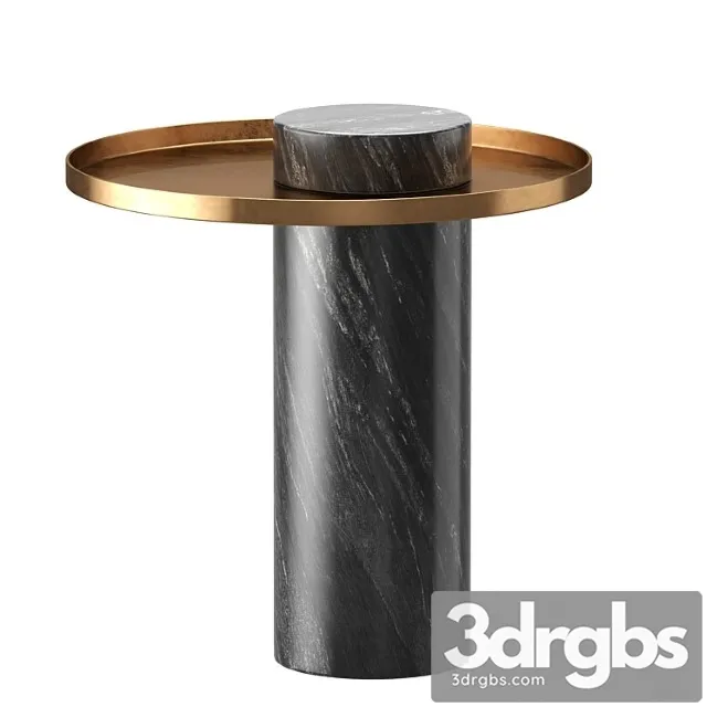 Pillar side table in black marble & brushed gold design by nuevo 2 3D Model Free