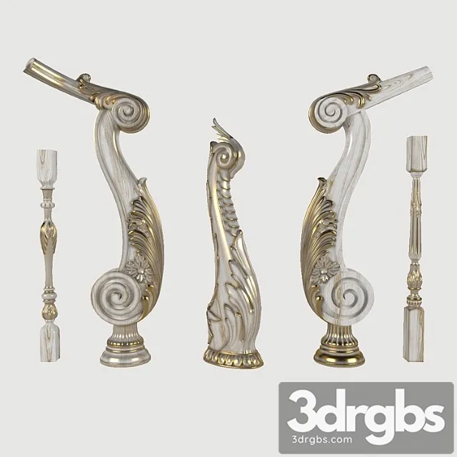Pillars balusters for stairs. 3D Model Free