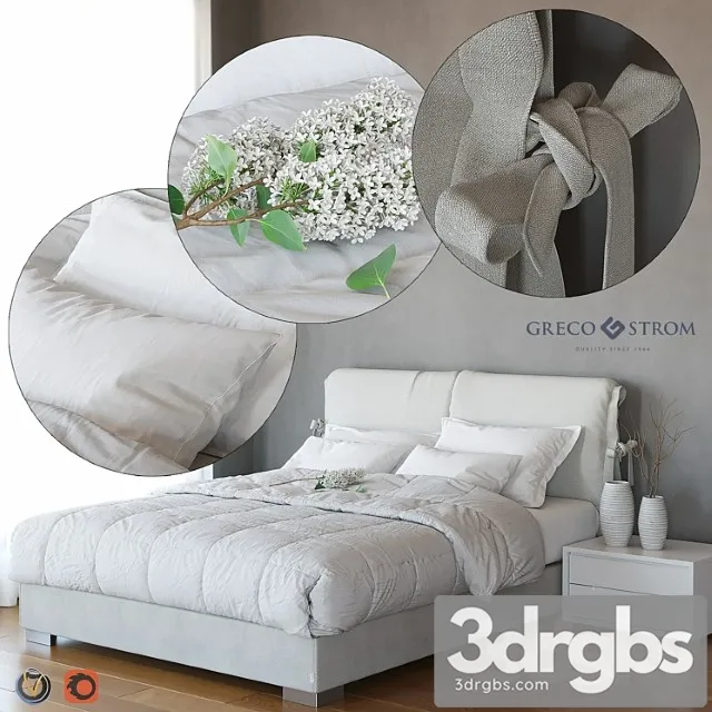 Pillow bed by greco strom 2 3D Model Free