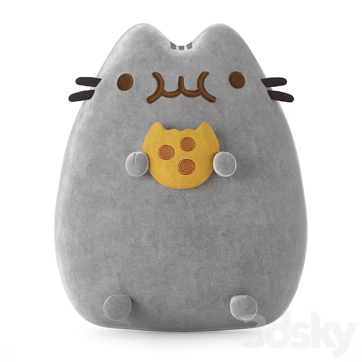 Pillow Cat with cookies 3D Model