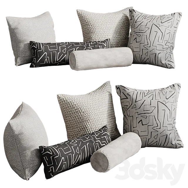 Pillow set 4 3D Model