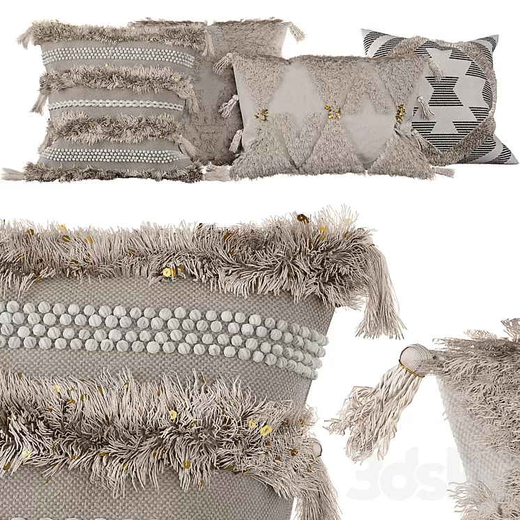 Pillows boho set 3D Model