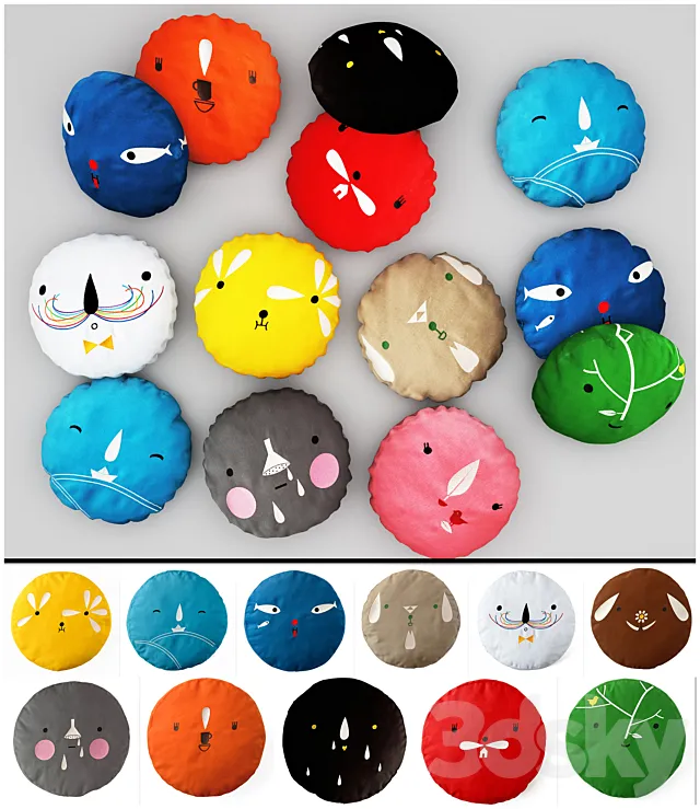 pillows colors 3DModel
