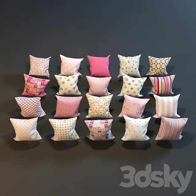 Pillows for baby girl 3DModel