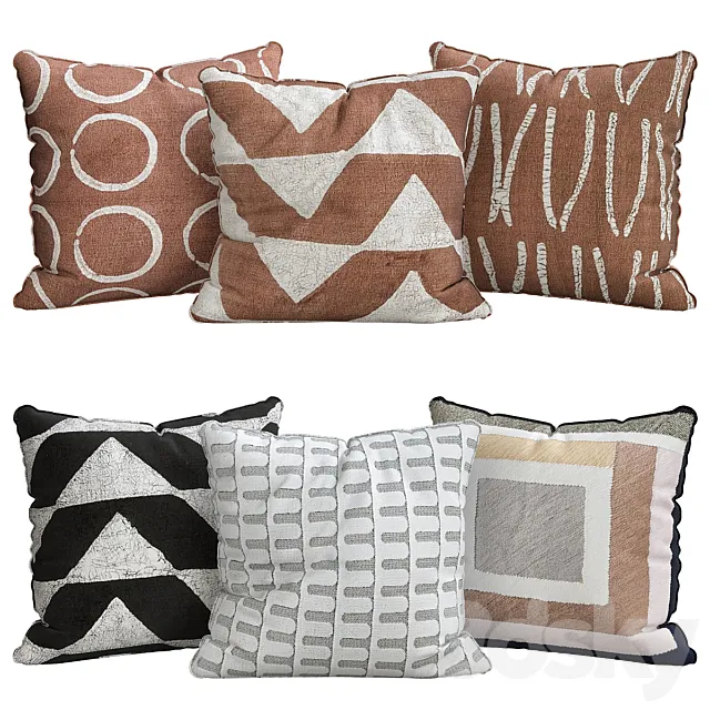 Pillows for sofa 6 pieces No. 30 3D Model