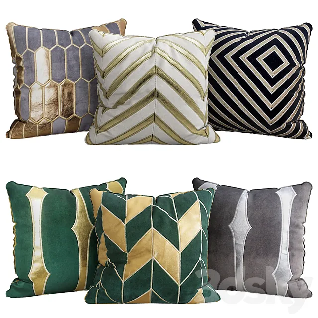 Pillows for sofa 6 pieces No. 39 3D Model