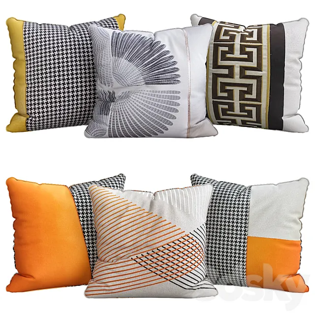 Pillows for sofa 6 pieces No. 47 3D Model