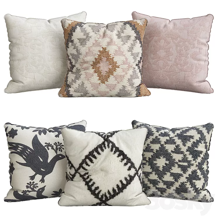 Pillows for sofa 6 pieces No. 72 3D Model