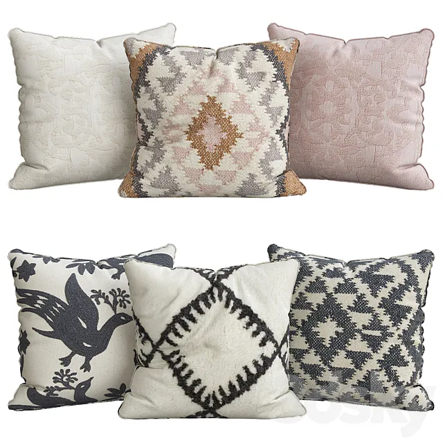 Pillows for sofa 6 pieces No. 72 3DModel