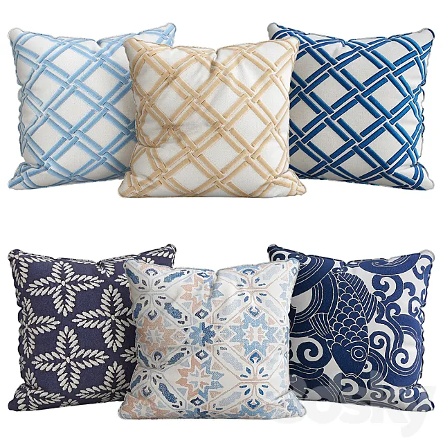 Pillows for sofa 6 pieces No. 84 3D Model