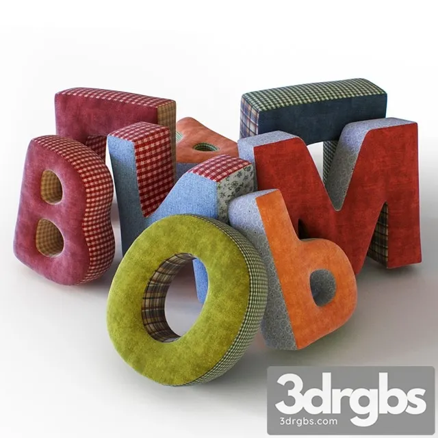 Pillows Form Letters 3D Model Free
