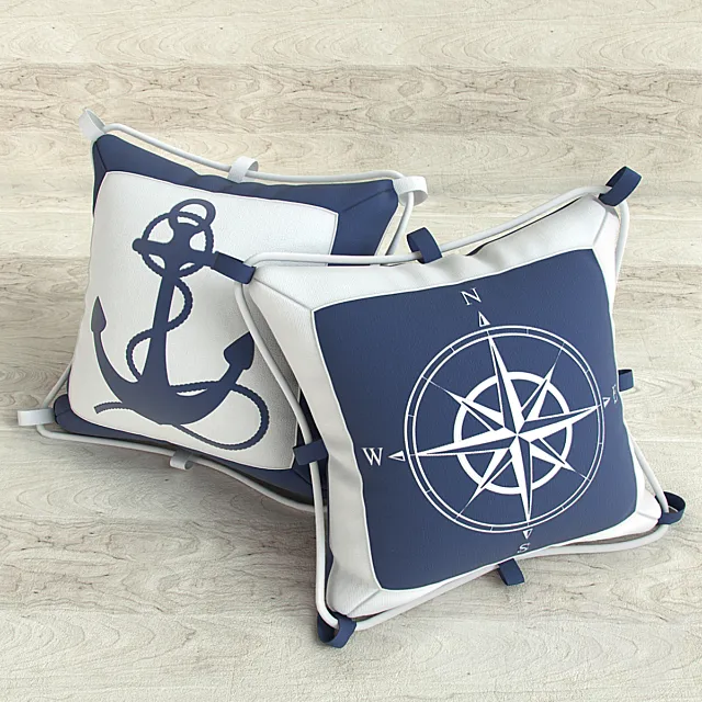 Pillows in marine style 3D Model