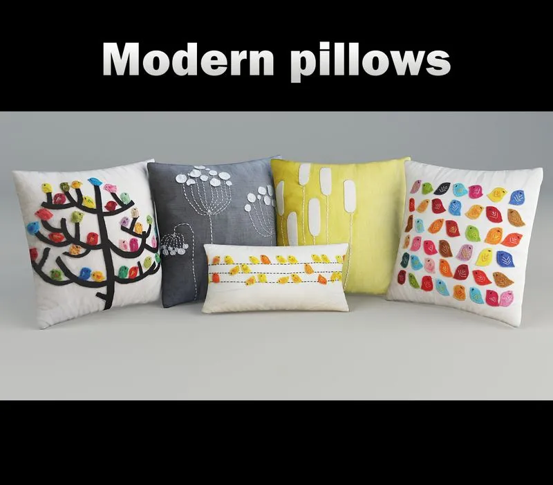 Pillows modern set Free Download